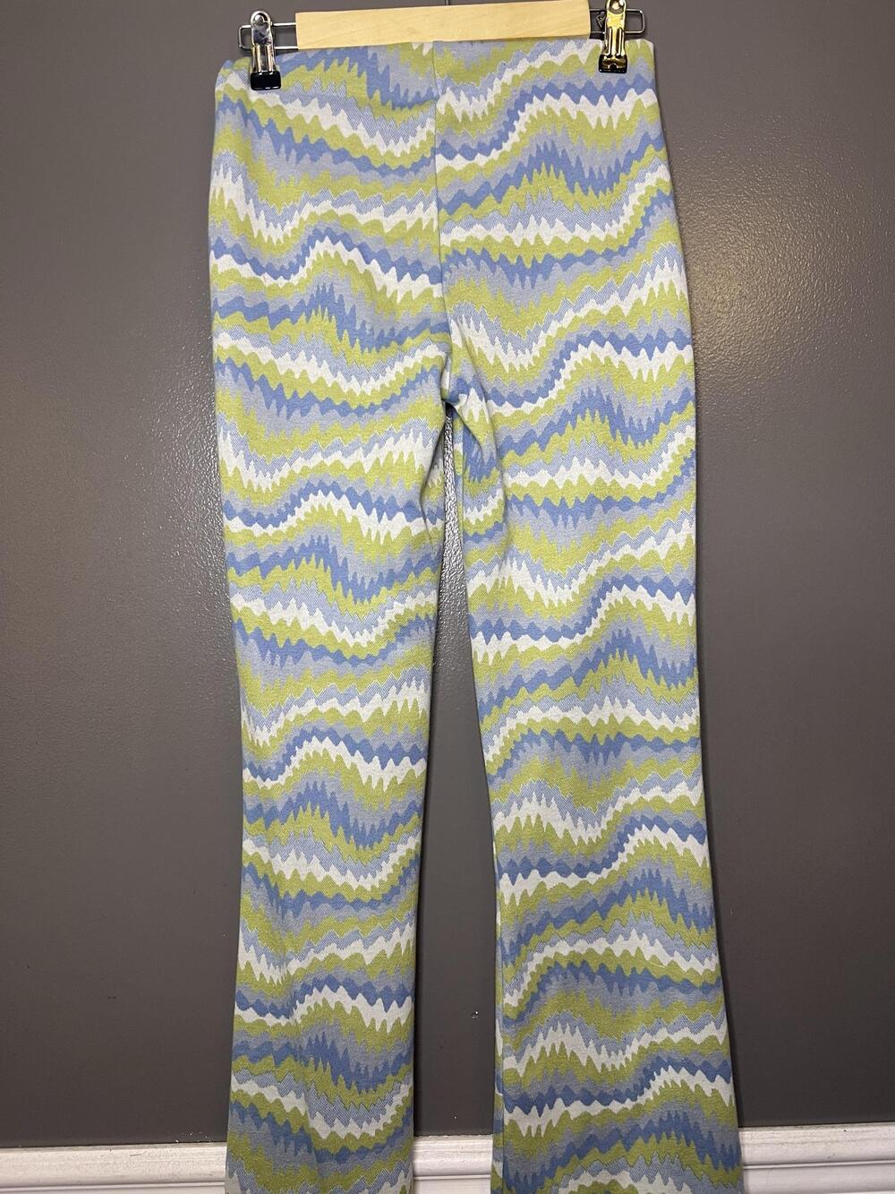 Urban Outfitters Pants Womens Small Multicolor Knit Flare Leg Geometric Stretch - Picture 4 of 9
